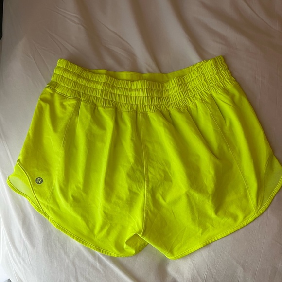 Neon Yellow Lululemon Hotty Hot Shorts - Picture 3 of 5